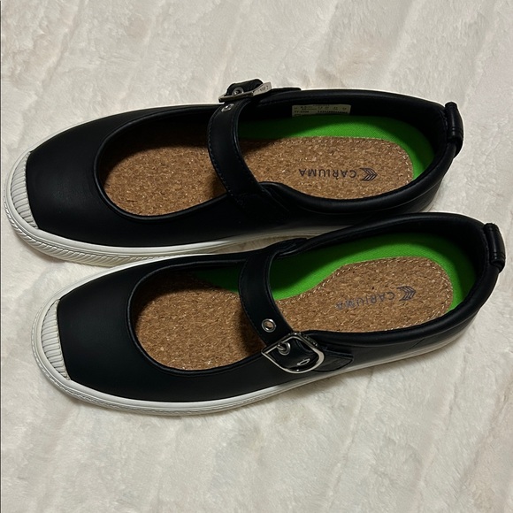 Cariuma Shoes - Cariuma Oca Mary Jane Black Napa Leather Sneaker Size 10